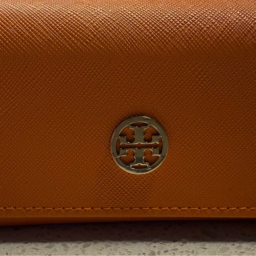 Tory Burch Vibrant Orange Sunglasses Case Or Use As Clutch